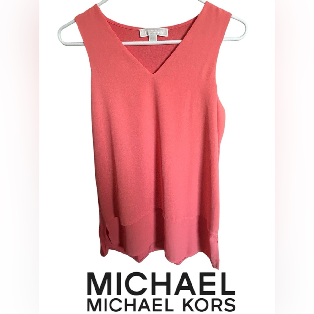 BLOUSE MICHEAL BY MICHEAL KORS CORAL PINK WOMENS SLEEVELESS TANK